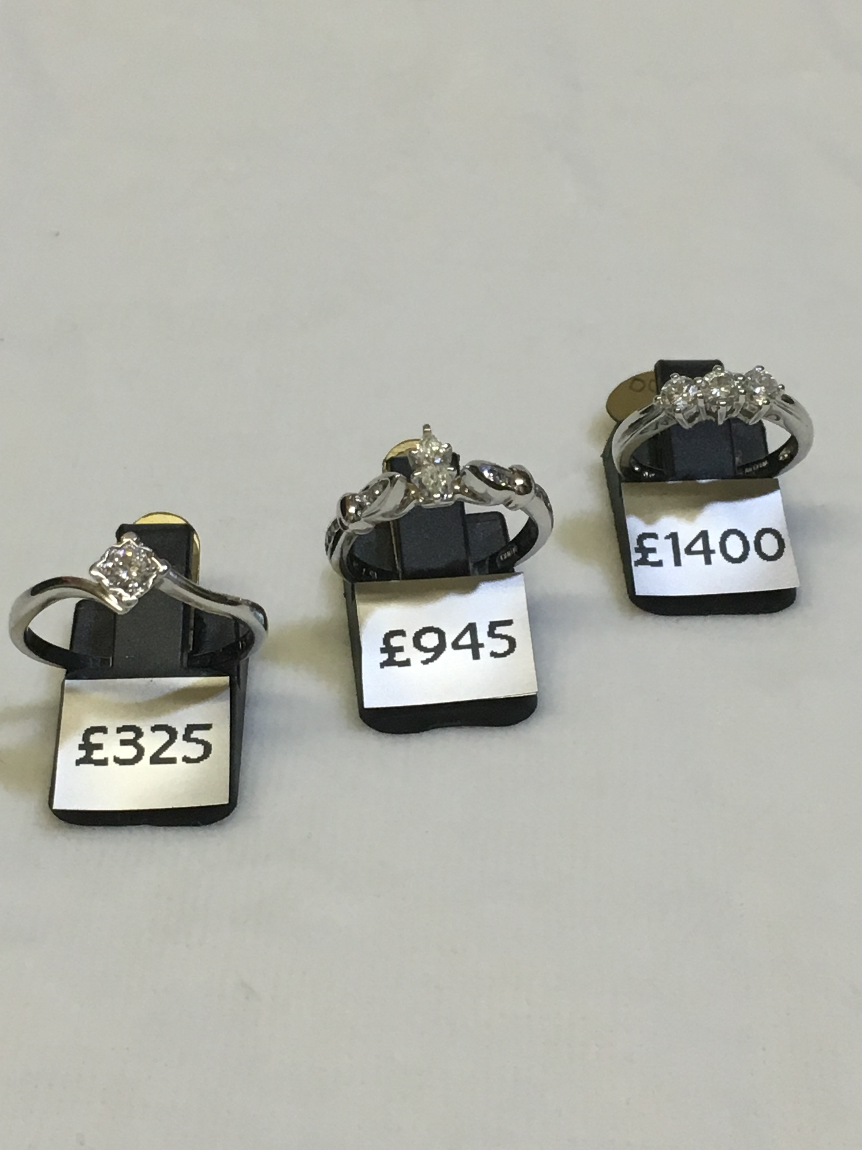 White gold diamond rings at Leymans Jewellers